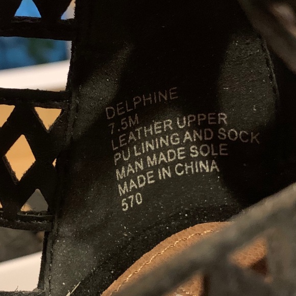 NIB Steve Madden Leather Gladiator Lace Up Heels - Picture 14 of 16